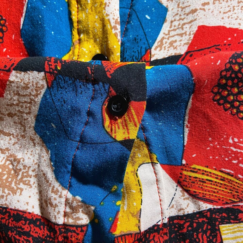 Abstract Print Button-Down Tunic - Picture 3 of 5